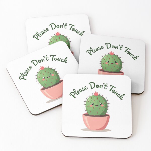 Item preview, Cute cactus in a pink pot politely asking you not to touch designed and sold by Prints by Mat.