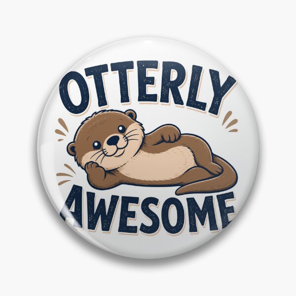Item preview, Otterly Awesome Funny Otter Pun Animal Humor designed and sold by gordonbwyashop.