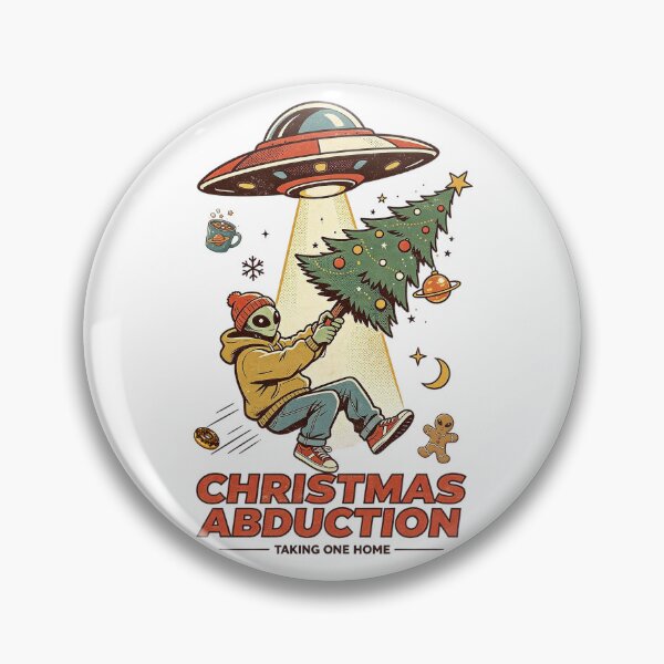 Item preview, Christmas Abduction Alien Stealing Christmas Tree designed and sold by NatalieJeans.