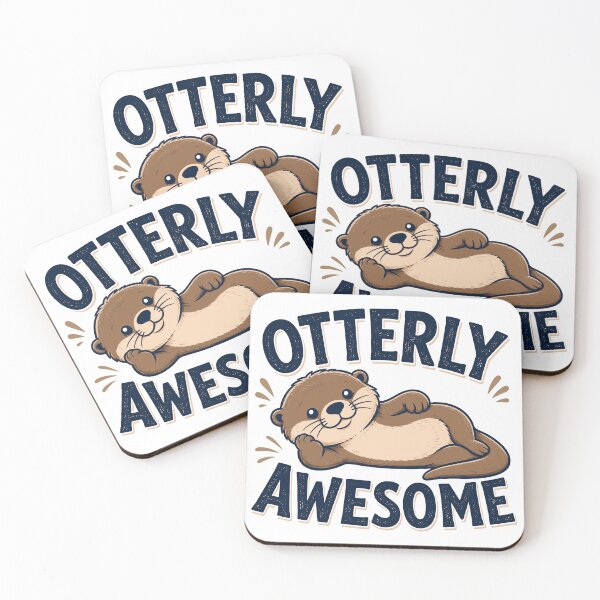 Item preview, Otterly Awesome Funny Otter Pun Animal Humor designed and sold by gordonbwyashop.
