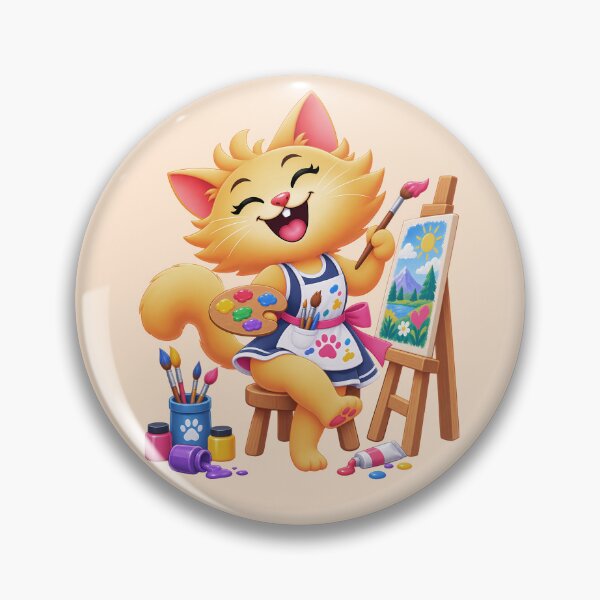 Item preview, Cute Cat Painter designed and sold by Karamram Studio.