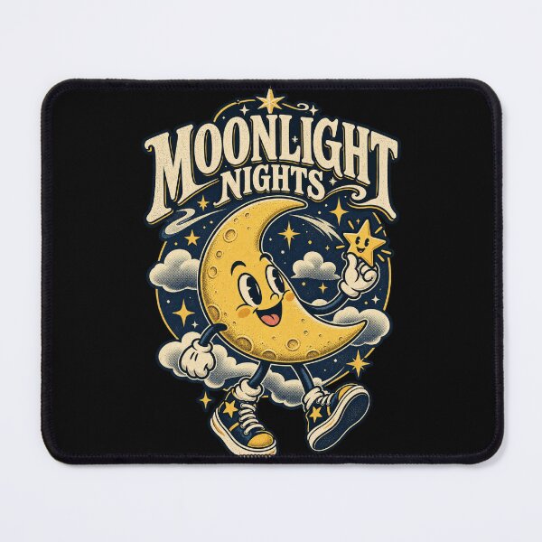 Item preview, Moonlight Nights – Cute Vintage Crescent Moon Retro Cartoon designed and sold by JatCreative.