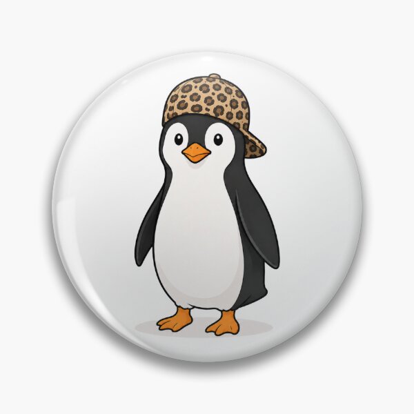 Item preview, Pepe the Penguin – Cute Penguin with Leopard Print Cap designed and sold by LittleGinnyArt.