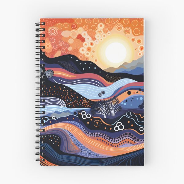 Item preview, Aboriginal Dot Art Sunset Landscape Vibrant Australian Pattern designed and sold by GrinGalore.