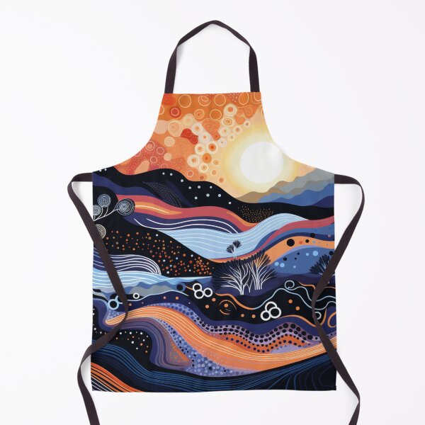 Item preview, Aboriginal Dot Art Sunset Landscape Vibrant Australian Pattern designed and sold by GrinGalore.