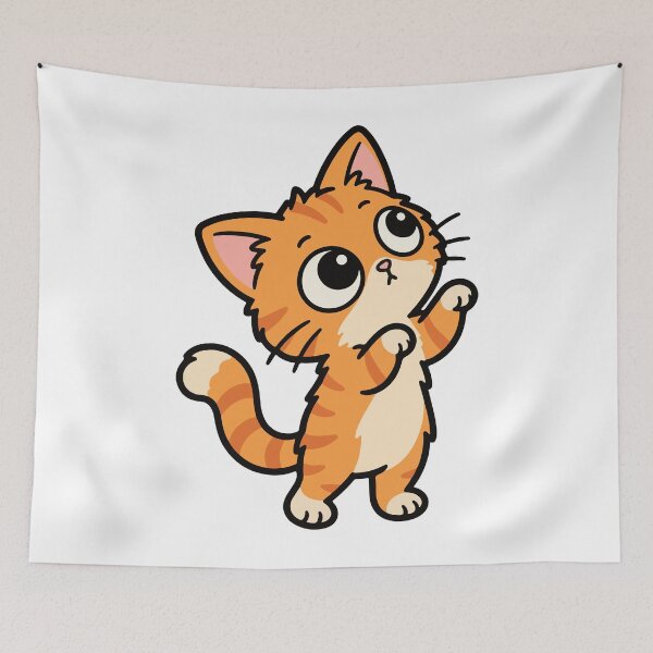 Item preview, Cute Orange Tabby Cat Looking Up Adorable Kitty designed and sold by MewMade.