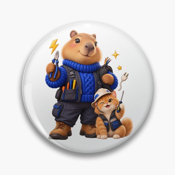 Item preview, Little Electrician Capybara | Power Problem Solver designed and sold by Cozy Art for Cozy Souls.