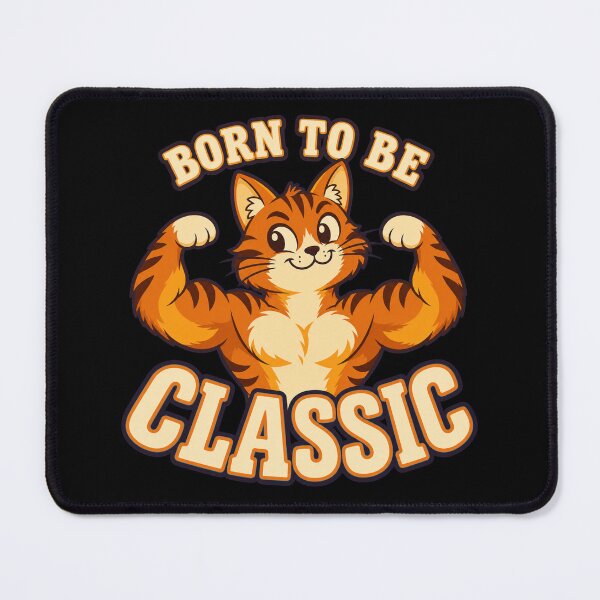 Item preview, Born To Be Classic Muscular Cat Retro Humor designed and sold by DreamLayerStudio.