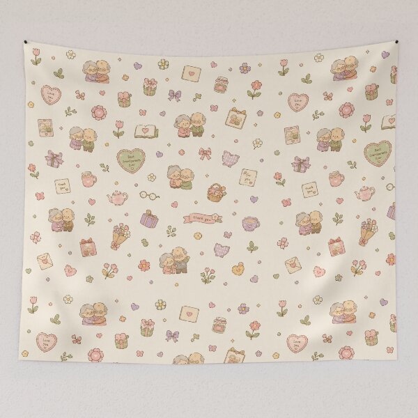 Item preview, A cute whimsical grandparent's day pattern designed and sold by ellinnur.