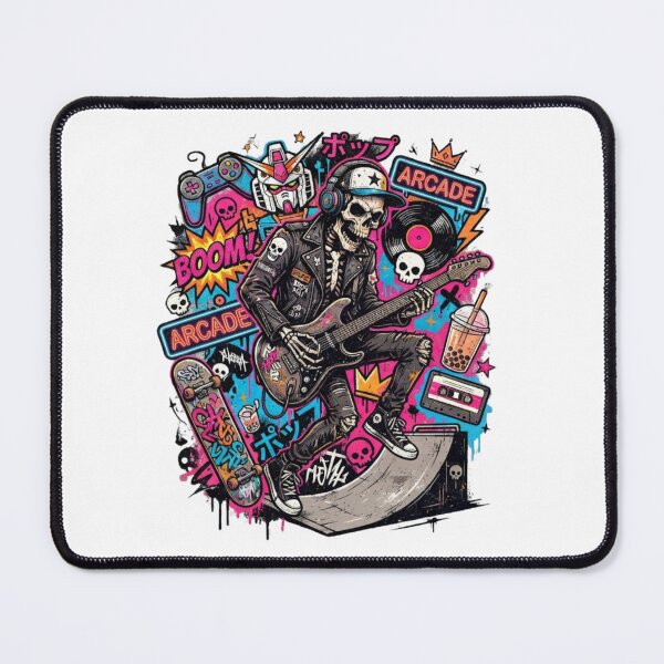 Item preview, Neon Arcade Rocker Skeleton Streetwear Graphic Art designed and sold by KTD28_SHOP.