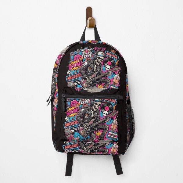 Item preview, Neon Arcade Rocker Skeleton Streetwear Graphic Art designed and sold by KTD28_SHOP.