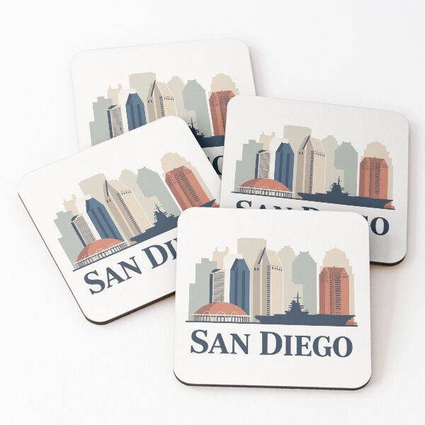 Item preview, San Diego Skyline Silhouette Design - Retro Gift for Travel Lover designed and sold by MoonSkyArt.