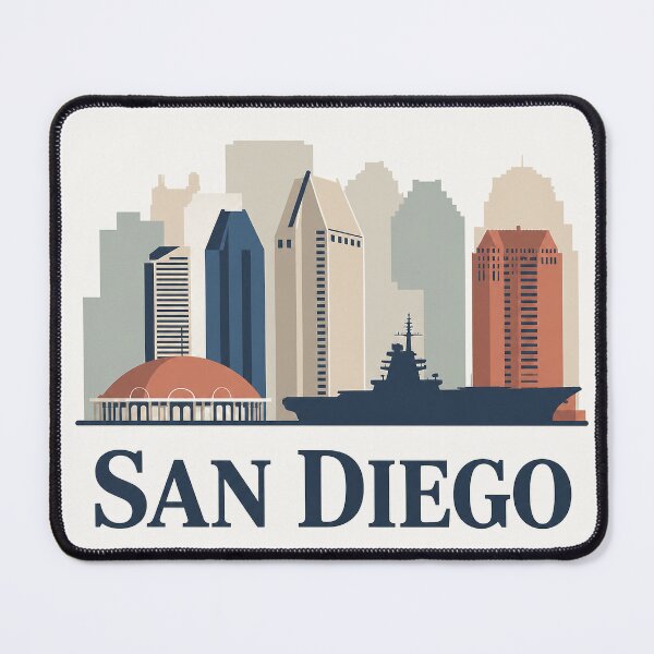 Item preview, San Diego Skyline Silhouette Design - Retro Gift for Travel Lover designed and sold by MoonSkyArt.
