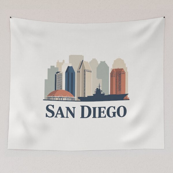 Item preview, San Diego Skyline Silhouette Design - Retro Gift for Travel Lover designed and sold by MoonSkyArt.