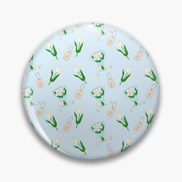 Item preview, White Tulip Bouquet and Gift Tag Pattern on Light Blue designed and sold by Pe.peach.