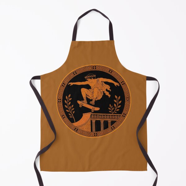 Item preview, Ancient Greek Red-Figure Skater on Skateboard Above Classical Temple Round Vase Motif designed and sold by portokalis.