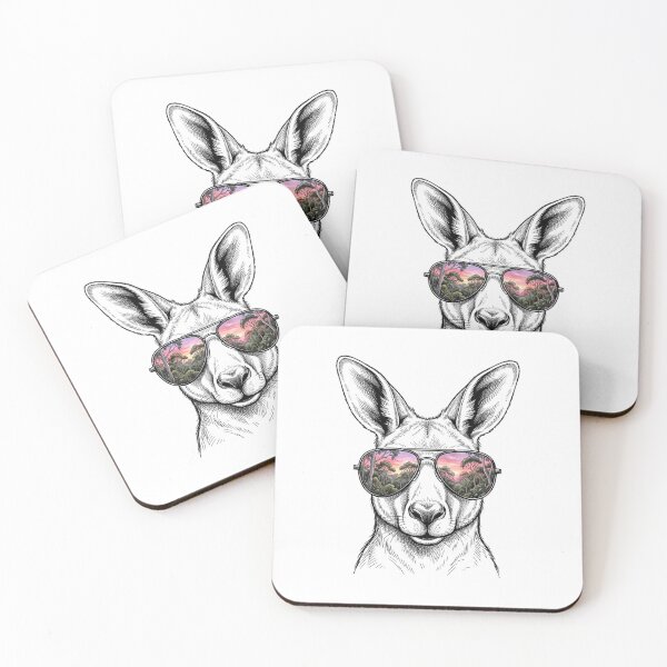 Item preview, Kangaroo Forest Sunrise Sunglasses Reflection designed and sold by Bad-Decisions-Designs.