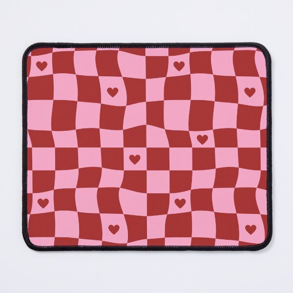 Item preview, Pink Red Wavy Checkerboard Heart Pattern designed and sold by Sneh Universe.