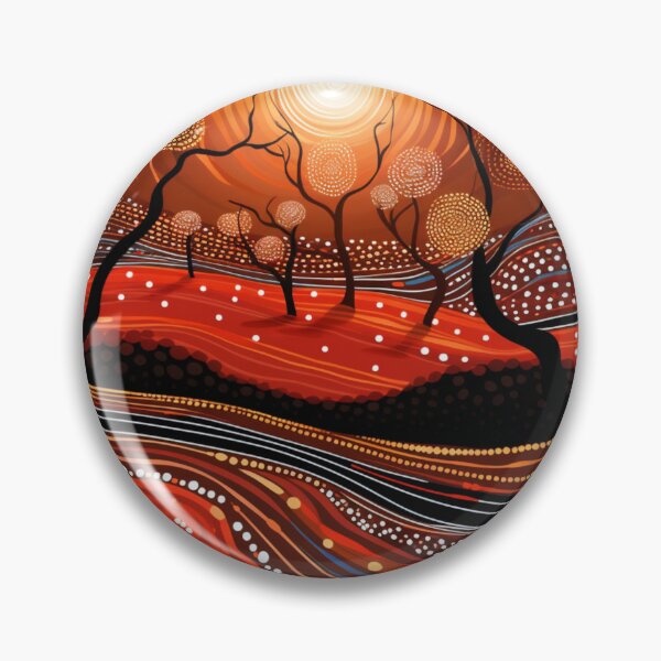 Item preview, Aboriginal Dot Art Tree Sunset Australian Outback Landscape designed and sold by GrinGalore.