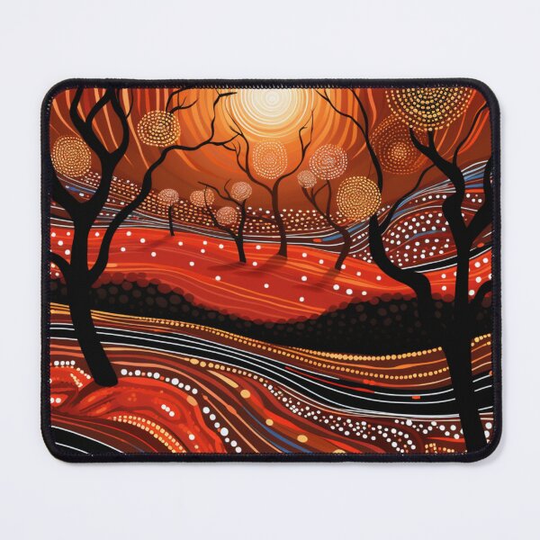 Item preview, Aboriginal Dot Art Tree Sunset Australian Outback Landscape designed and sold by GrinGalore.
