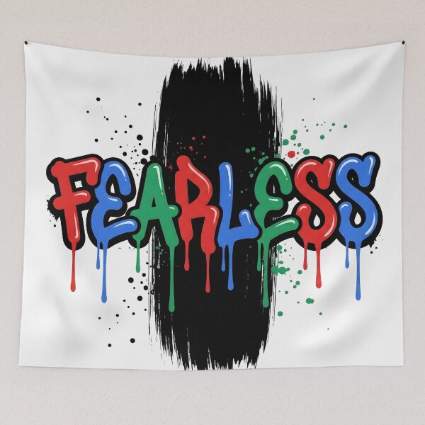 Item preview, Colorful Graffiti Fearless Typography Streetwear Design designed and sold by StickerNestYou.