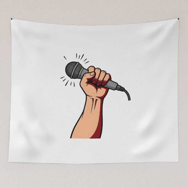 Item preview, Powerful Mic Fist Music Lover Streetwear Graphic designed and sold by StickerNestYou.
