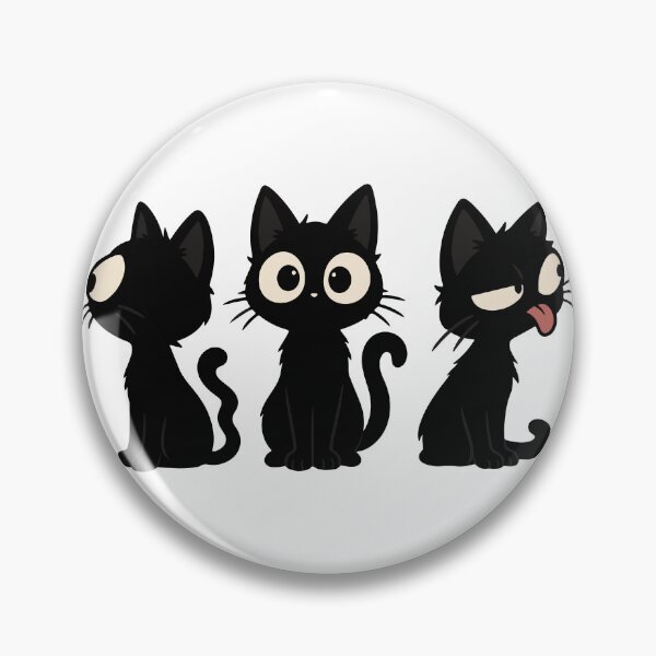 Item preview, Three Funny Black Cats Different Expressions designed and sold by MewMade.