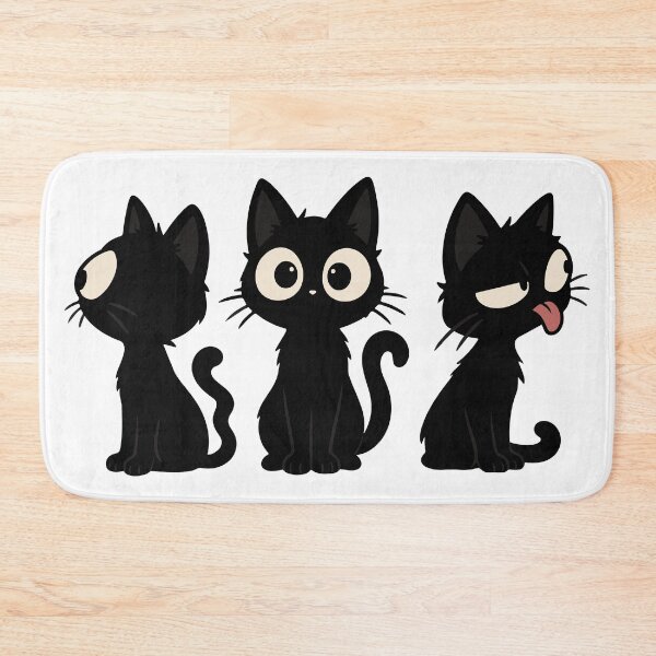 Item preview, Three Funny Black Cats Different Expressions designed and sold by MewMade.