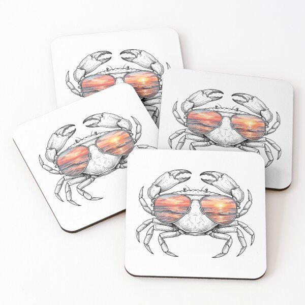 Item preview, Crab Ocean Sunset Sunglasses Reflection designed and sold by Bad-Decisions-Designs.