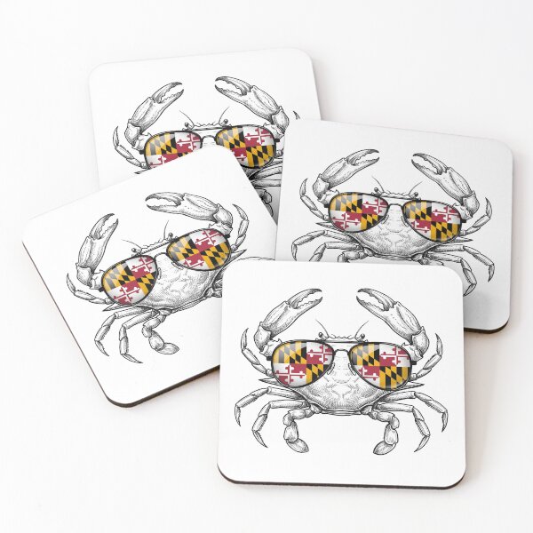 Item preview, Crab Maryland Flag Sunglasses Reflection designed and sold by Bad-Decisions-Designs.