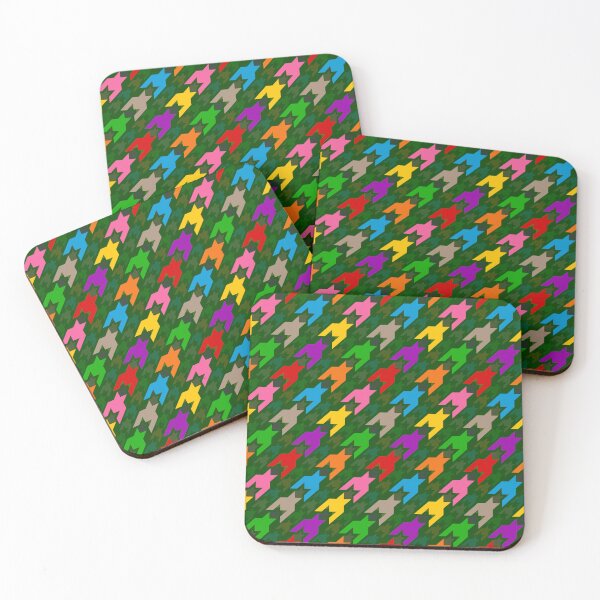 Item preview, Colorful Houndstooth Plaid Check Green  designed and sold by PatternTitan.