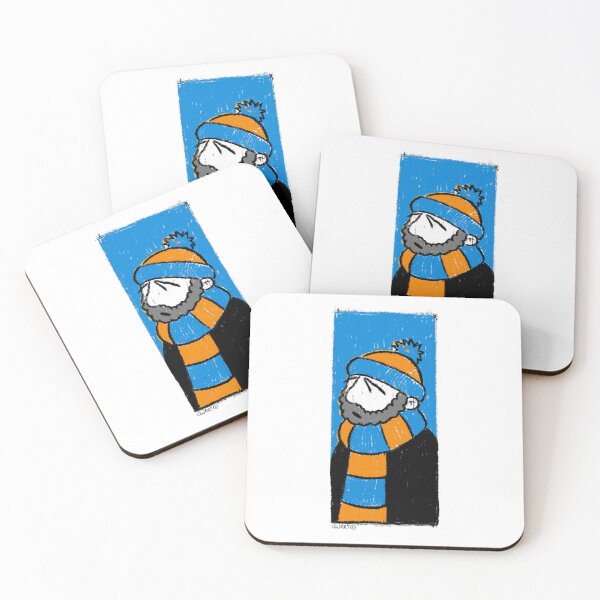Item preview, Classic Football Fan Illustration | Footy Terrace Supporter | Orange & Blue Scarf designed and sold by GWARTGB.