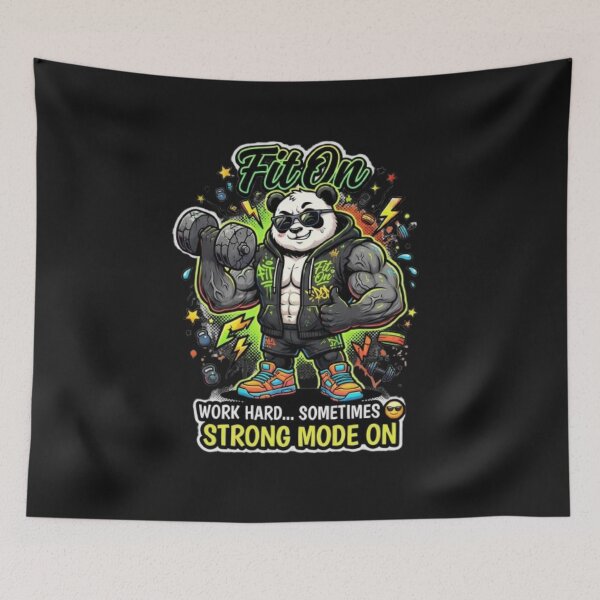 Item preview, FIT ON Lazy But Strong Panda – Funny Panda Gym Fitness T-Shirt designed and sold by Fit On.