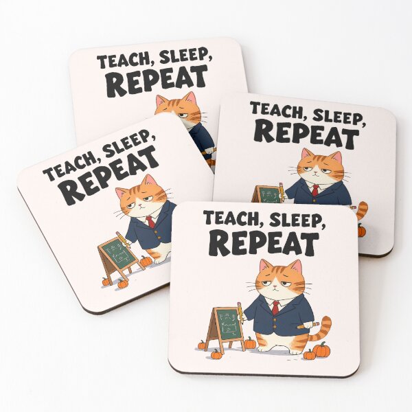 Item preview, Teach Sleep Repeat Funny Teacher Cat T-shirt. designed and sold by Nuttajak.