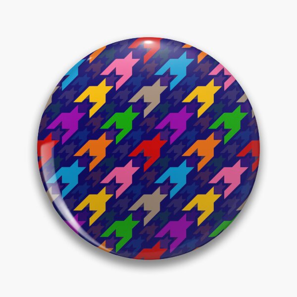 Item preview, Colorful Houndstooth Plaid Check Navy Blue  designed and sold by PatternTitan.