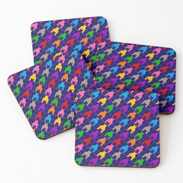 Item preview, Colorful Houndstooth Plaid Check Navy Blue  designed and sold by PatternTitan.