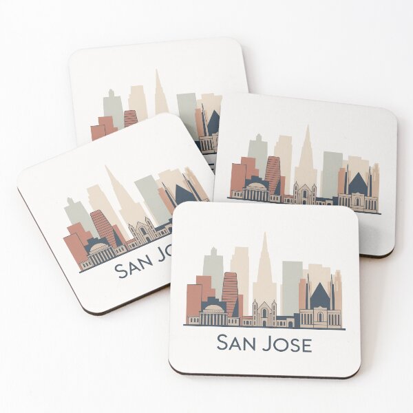 Item preview, San Jose Skyline Silhouette Design - Retro Gift for Travel Lover designed and sold by MoonSkyArt.