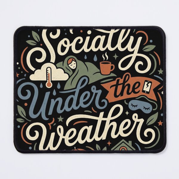 Item preview, Socially Under the Weather - Cozy Home Illustration designed and sold by Modern Antique Atelier .