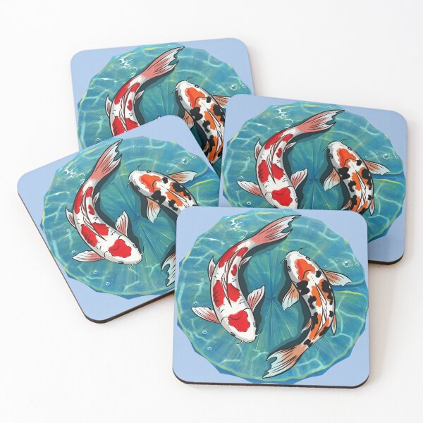 Item preview, Koi Pond — Two Koi Swimming Over a Giant Lily Pad designed and sold by RitaRuni1992.
