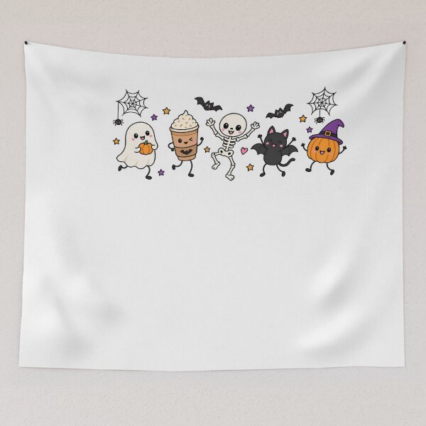 Item preview, Cute Halloween Doodles Spooky Ghost Skeleton Pumpkin designed and sold by LASTIQUE-dd.