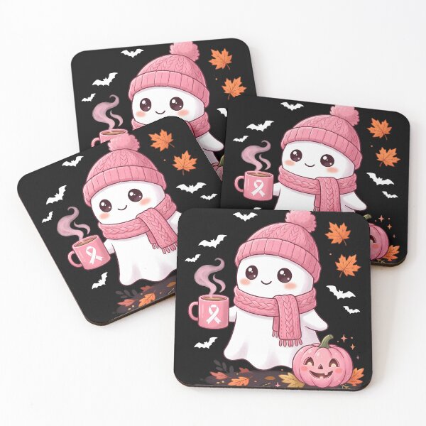 Item preview, Breast Cancer Awareness Halloween Ghost Pink Ribbon Cancer Survivor Support designed and sold by w66aboo.