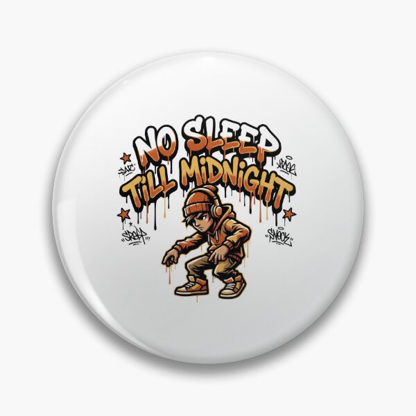 Item preview, No Sleep Till Midnight Funny Night Owl DJ Streetwear Design designed and sold by StickerNestYou.