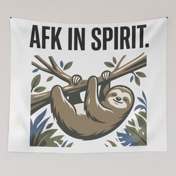 Item preview, AFC In Spirit Sloth Hanging Funny Lazy Animal Design designed and sold by StickerNestYou.