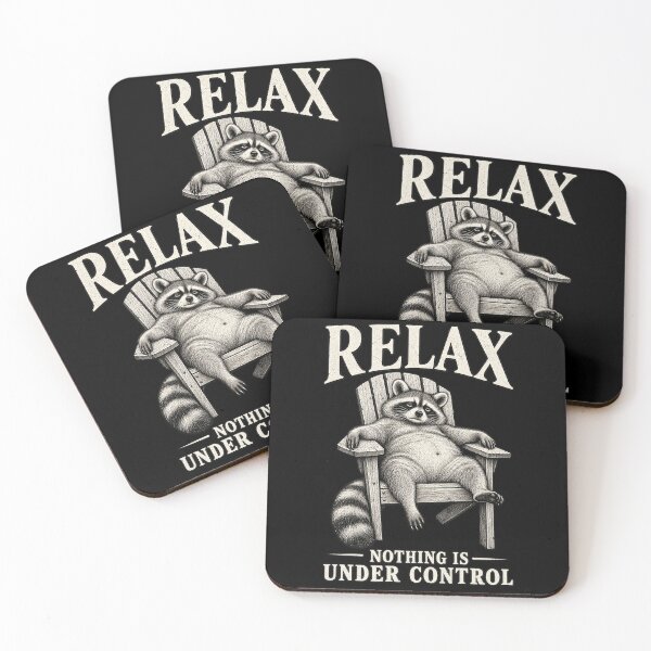 Item preview, Relax Raccoon Nothing Is Under Control Vintage Funny Design designed and sold by will freed18.