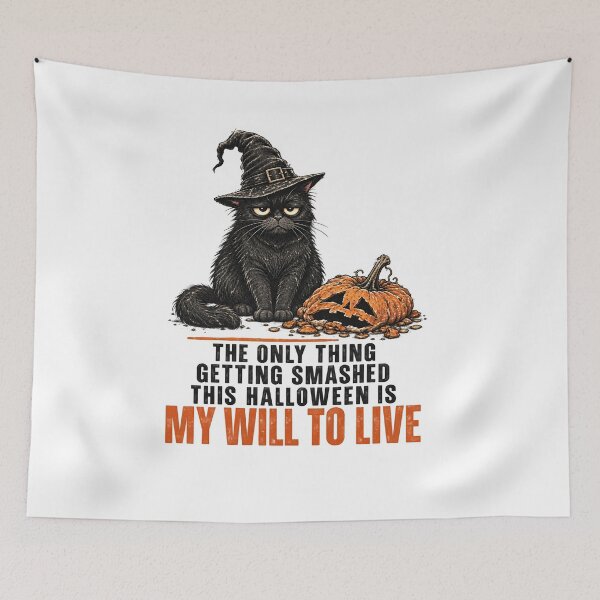 Item preview, Witch Hat Only Thing Getting Smashed Halloween Cat designed and sold by LASTIQUE-dd.