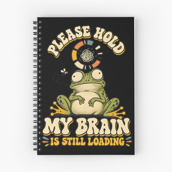 Item preview, Please Hold My Brain Is Still Loading Funny Frog Retro Design designed and sold by will freed18.