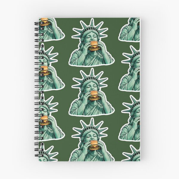 Item preview, Funny Statue of Liberty Eating Burger Sticker USA Foodie New York Retro Pop Art designed and sold by AstraDrip Studio.