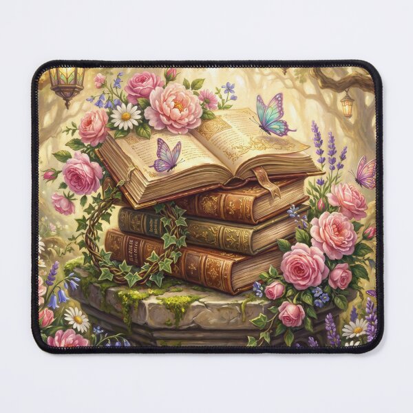 Item preview, Enchanted Garden Library | Fairytale Books with Roses and Butterflies designed and sold by SebastianSpace.
