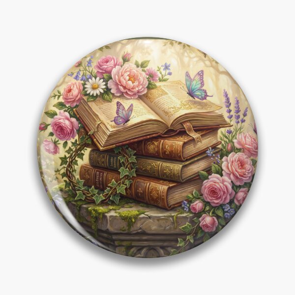 Item preview, Enchanted Garden Library | Fairytale Books with Roses and Butterflies designed and sold by SebastianSpace.