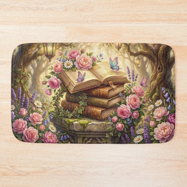 Item preview, Enchanted Garden Library | Fairytale Books with Roses and Butterflies designed and sold by SebastianSpace.